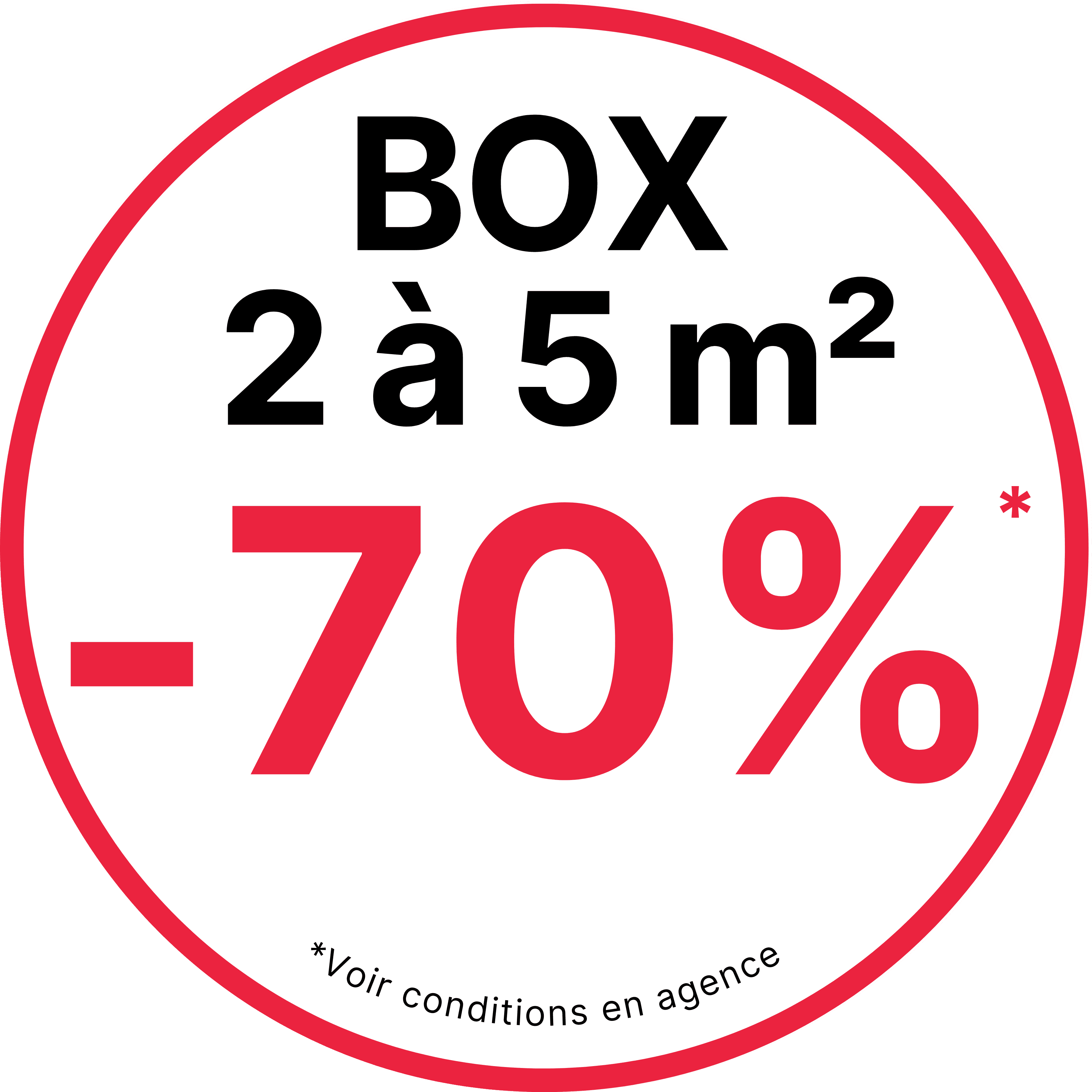 -70% sur les box de 2 à 5 m²*