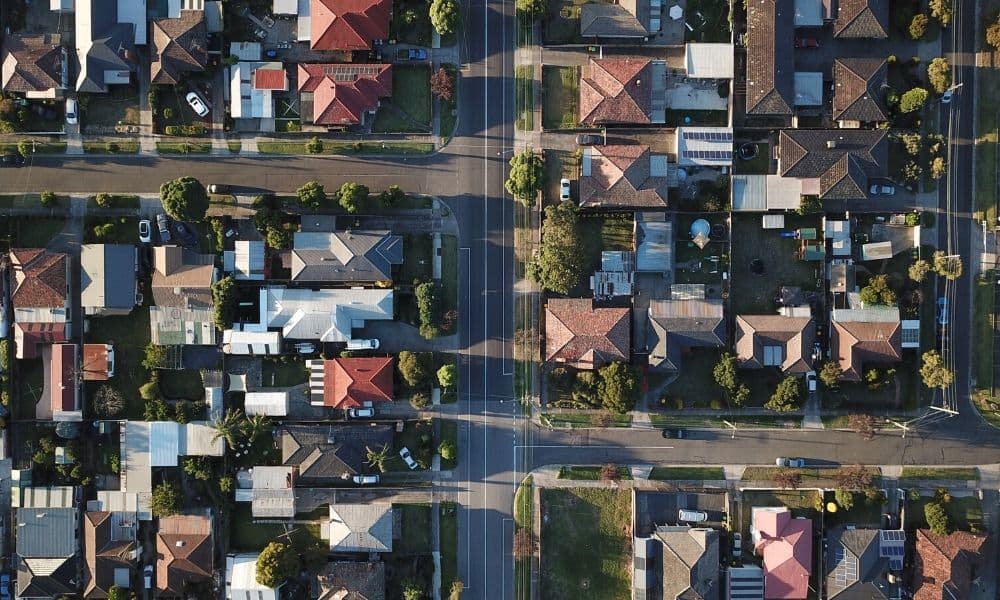 banlieue prise en vue aérienne
