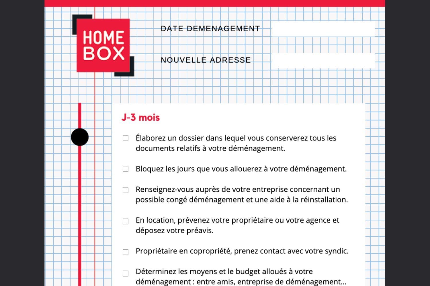 Check list de déménagement au format bloc-note