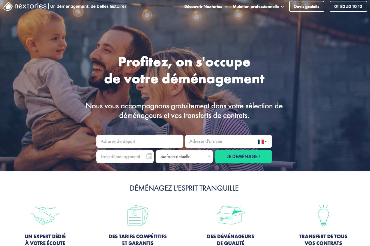 Homepage du site Nextories