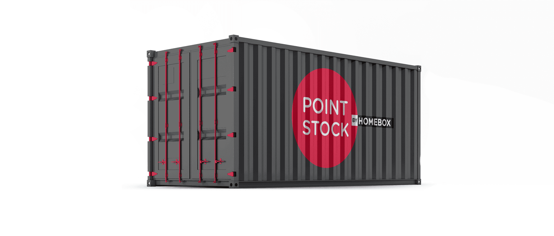 Conteneur de stockage gris avec logo Point Stock by HOMEBOX, HOMEBOX Fontenay-sur-Loing